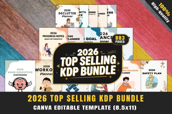 2026 Top Selling KDP Bundle: 883 Pages of Editable Canva Planners for Creators and Entrepreneurs