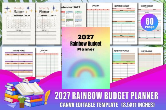 2027 Rainbow Budget Planner: Color-Coded Financial Control