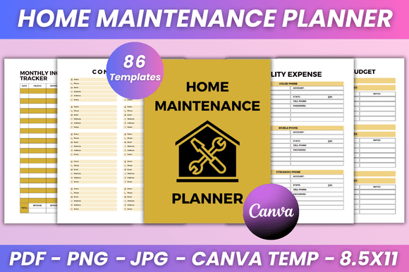 Home Maintenance Planner KDP Interior: A Complete System for Managing Your Property